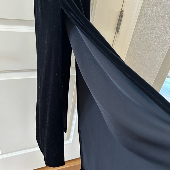 Vintage Y2K velvet embroidered maxi dress. Bling. Dark romantic. Goth. - Picture 3 of 8